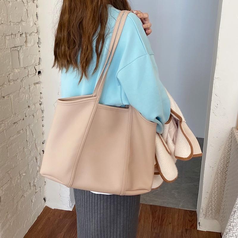 Сумка для мамы большой вместимости Lazy Wind, сумка-тоут на одно плечо, сумка для покупок из мягкой искусственной кожи, модная сумка