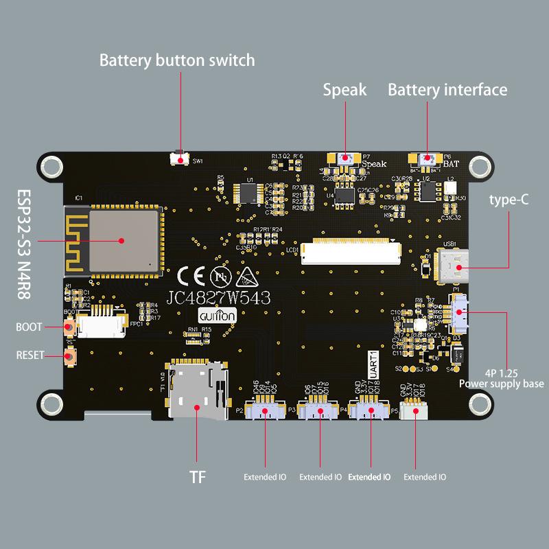 4,31-дюймовый емкостный сенсорный экран HMI-модуль ESP32-S3 WiFi Bluetooth плата разработки