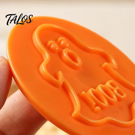 Home Handmade Pastry Tools 8pcs Halloween Magnetic Cookie Stamp Molds, Pumpkin Ghost And Skeleton Patterns Professional Biscuit Mold Cutter