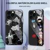 Tempered Glass Casing Jujutsu Kaisen Gojo Satoru Printed Cartoon Protective Cover Soft Case Shell for Xiaomi Redmi
