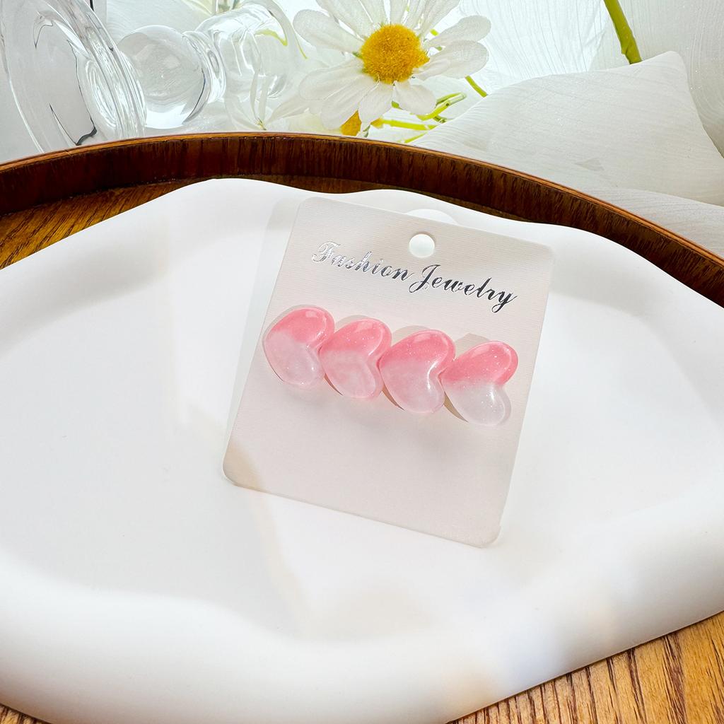 Dongdaemun Simple Color Ice Glitter Love Hairpin, Sweet Dopamine Children'S Bangs Duck Bill Clip