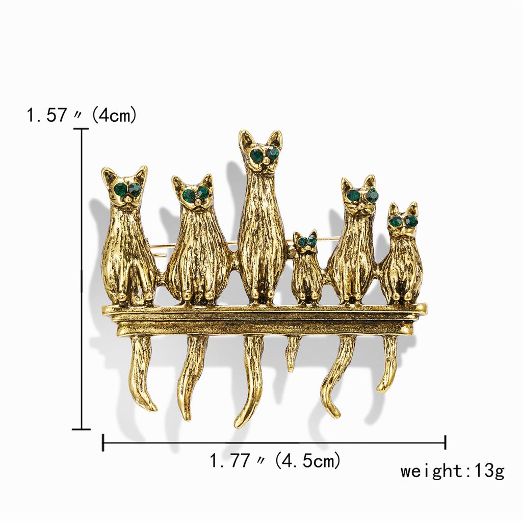 Rinhoo Riding Broom Flying Cat Brooch For Women Cartoon Cute Witch Kitten Collar Lapel Pins Funny Animal Backpack Badge Jewelry