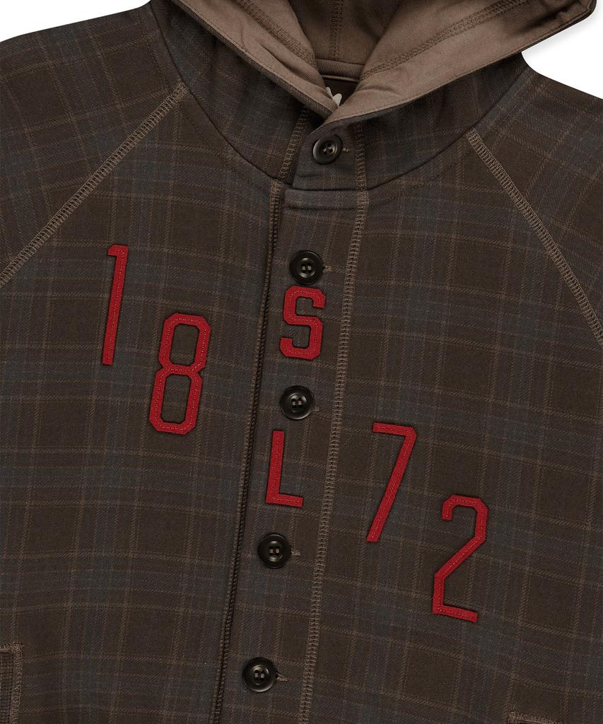 W 1872 Худи на пуговицах Коричневый