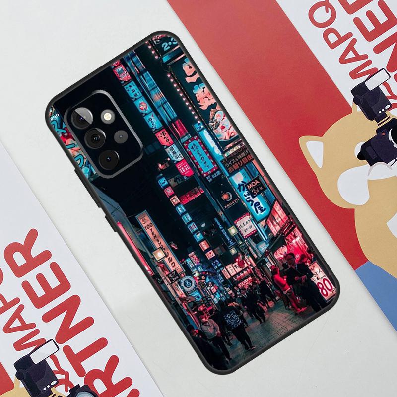 Японская эстетика ночного города Чехол Для Samsung Galaxy A34 A54 A14 A56 A36 A16 A06 A13 A53 A12 A22 A32 A52 A35 A17 A15 A55