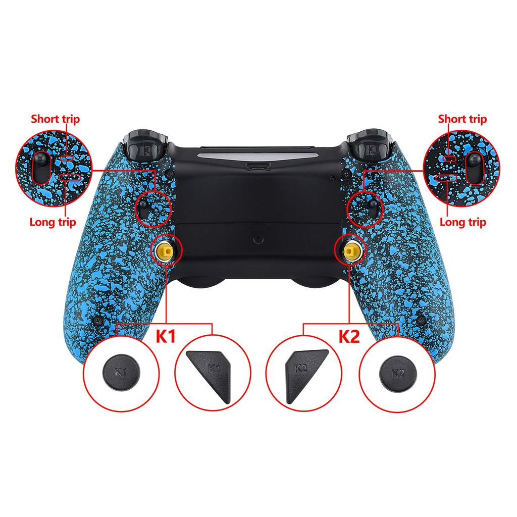 EXtremeRate PS4 Controller Кнопка «Задняя панель» Dawn FlashShot Trigger Stop Remap Совместимость с PS4 Controller JDM с платой обновления Переработанный задний корпус