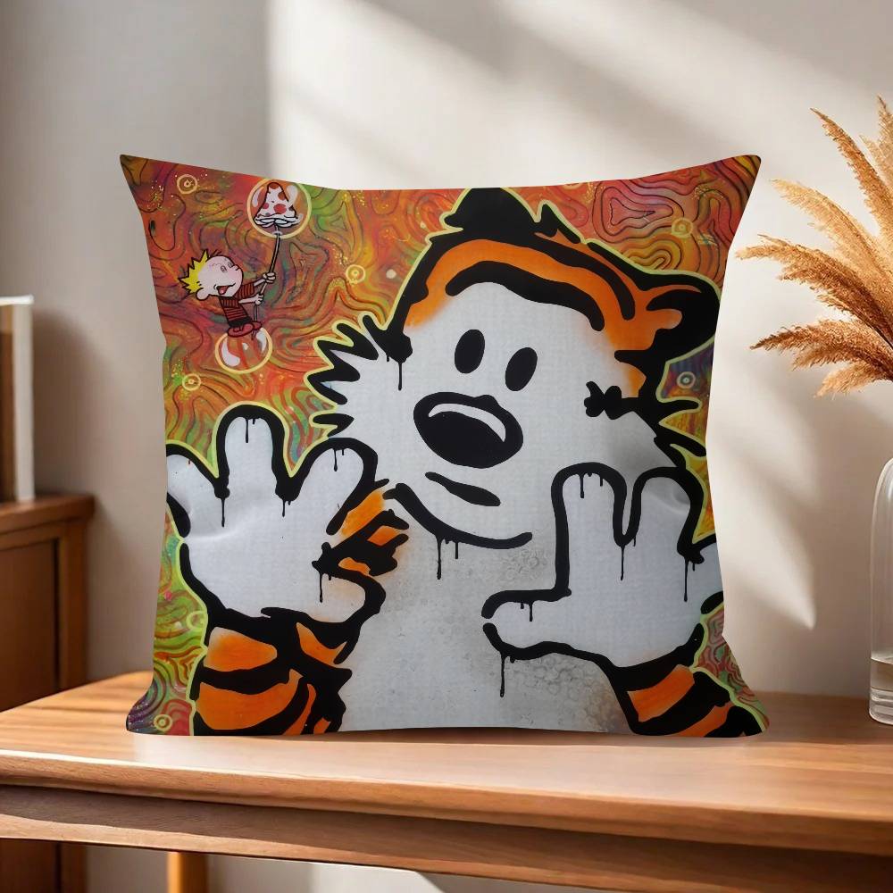 Anime CCalvin and HHobbes pillow cover sofa cushion cover home room decoration children gift