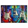 Граффити, абстрактный инструмент, гитара, холст, картина, модная музыка, электрическая/деревянная гитара, настенные художественные фотографии, домашний бар, магазин, декор
