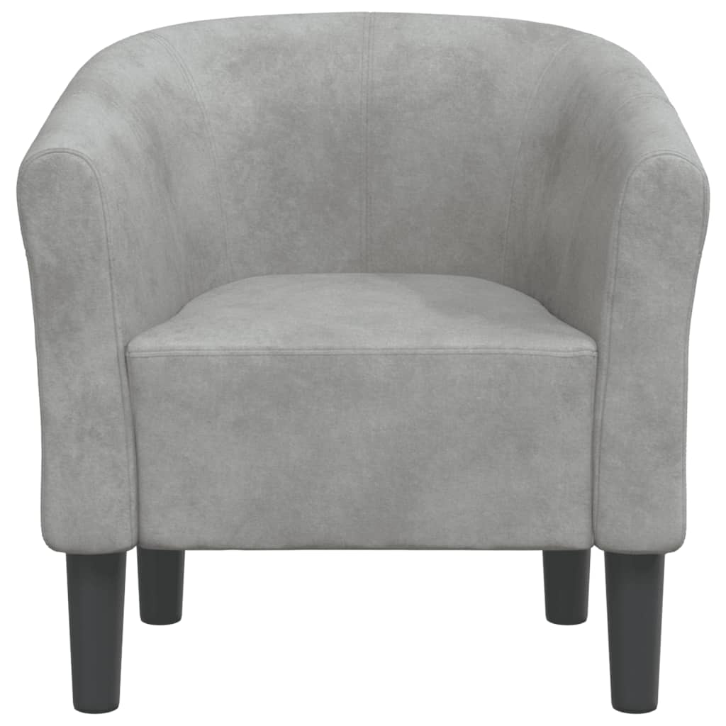 Club Chair Light Grey Velvet