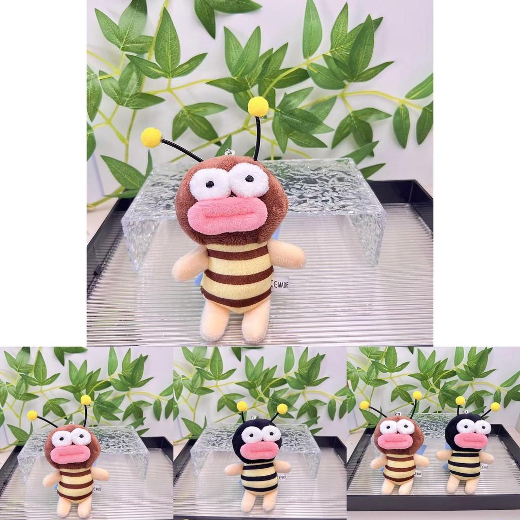 Creative Plush Bumblebee Keyring Unique Cartoon Style Perfect For Backpacks And Gifts