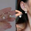 Silver needle pearl zircon earrings women's Korean ins mini stud earrings niche fashion temperament Mori earrings
