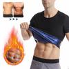 Men Sauna Sweat Vest Heat Trapping Compression Waist Trainer Shirt Gym Sauna Suit Workout Slimming Body Shaper Tummy Control Top