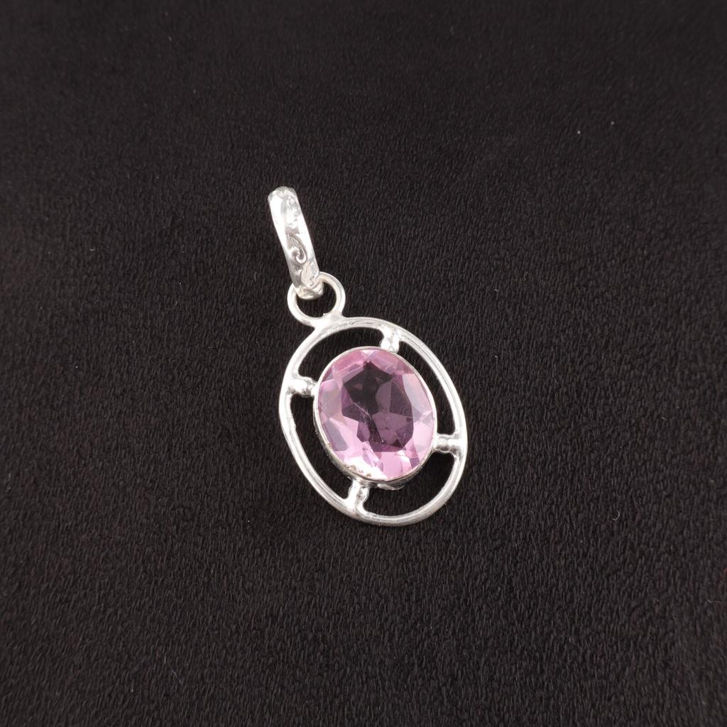 Morganite Gemstone 925 Sterling Silver Jewelry Handmade Pendant Gift For Mother PP-6-10