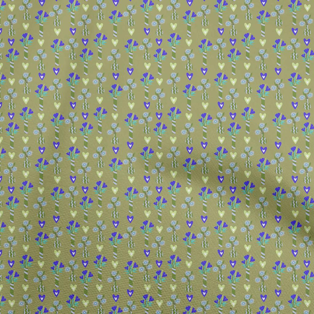 oneOone Cotton Flex Brown Fabric Floral Quilting Supplies Print Sewing Fabric By The Yard 40 Inch