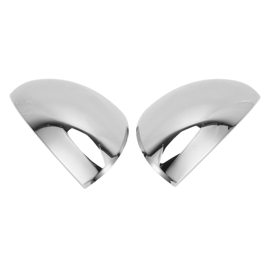 2PCS Rear View Mirror Covers Chrome Glossy Back Adhesive Replacement for FIAT 500X 2014‑2019