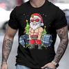 Забавный принт Санта-Клауса Мужская футболка Рождественские футболки Топы с коротким рукавом Модная повседневная уличная одежда Футболка большого размера Мужская одежда