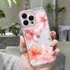 Чехол для телефона с узором из розовых лилий Для iPhone 16 15 14 13 12 11 Pro Max 7 8 Plus 17 Pro Ударопрочный Прозрачный Мягкий Чехол
