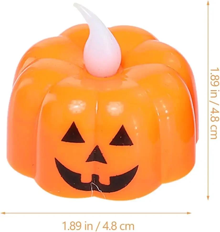 Halloween Pumpkin Light LED Candlestick Lamp Ornaments Props Happy Halloween Party Props Pumpkin Candle Light Home Decoration