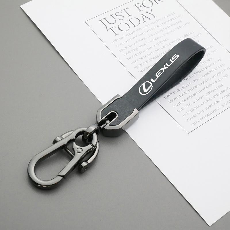 PEOB7 Car Stickers For Lexus RX330 RX300 SC300 NX UX IS200T RX200T NX300 LS400 RX270 New Genuine Leather Car Styling Emblem Keychain K