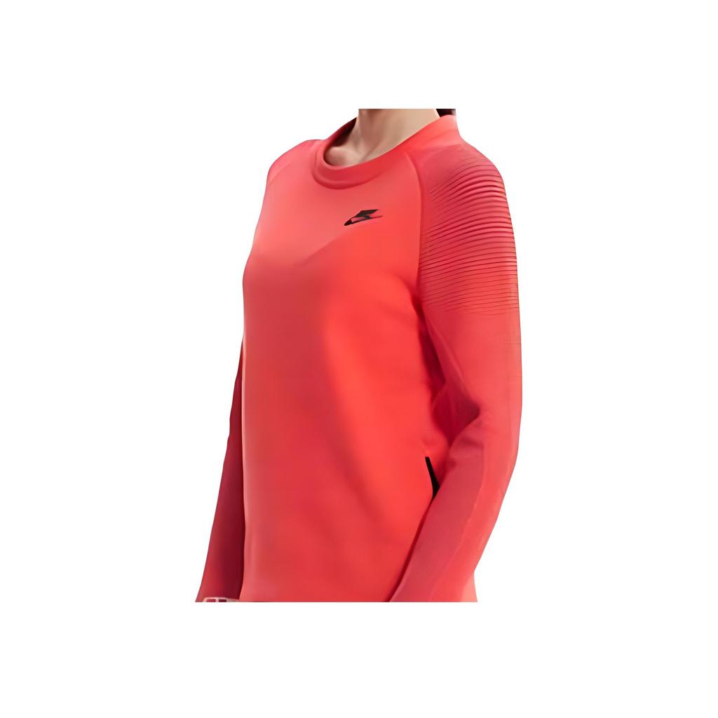 Nike Однотонный свитшот с небольшим логотипом и круглым вырезом, длинный рукав, женская толстовка, красный цвет 809538-850