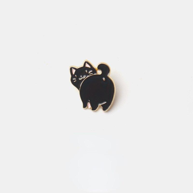 Kawaii мультфильм кот металлические броши влюбленные пара черный кот белый кот мини-значки детская одежда для взрослых украшения булавки