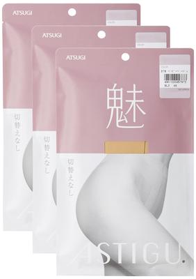 Чулки ASTIGU Без переключения Телесный бежевый [Atsugi] [Очаровательные] Чулки, <Набор из 3 пар> Женские M-L