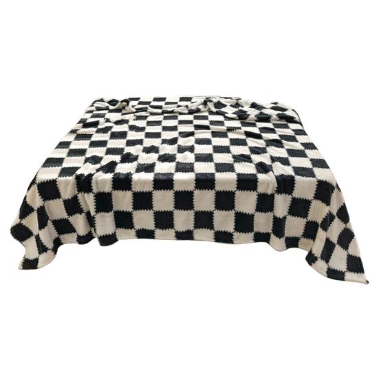 Плюшевое одеяло с шахматным узором, дышащее пушистое одеяло, клетчатое одеяло для всех сезонов, для дома, офиса, путешествий