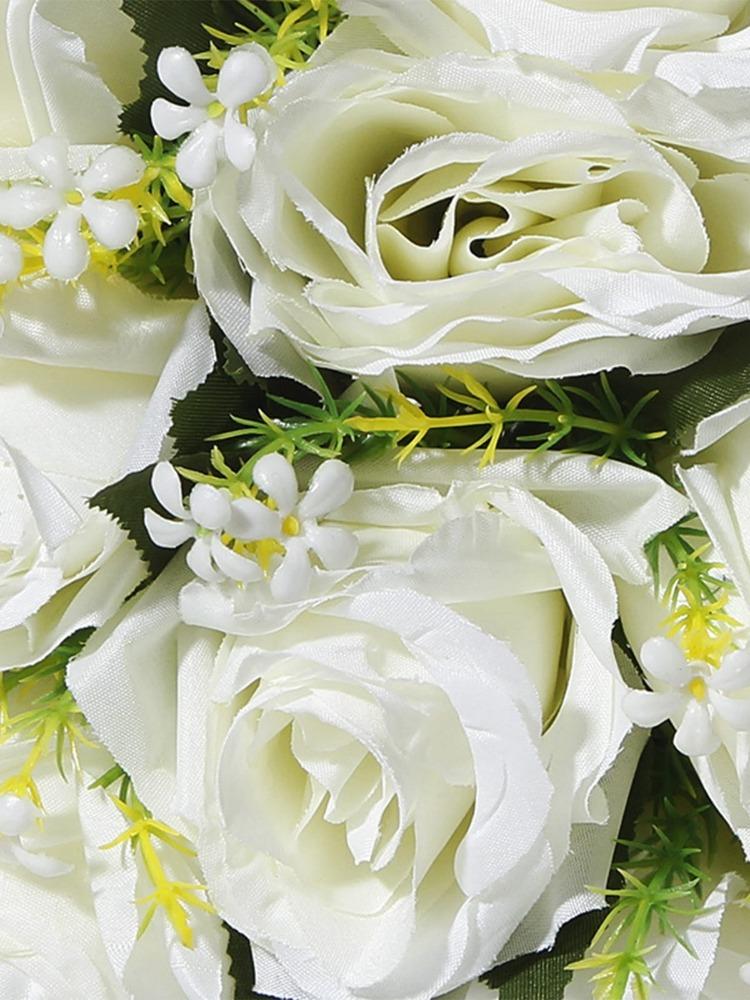Свадебный букет 32 см с лентами из жемчужных кристаллов, искусственный цветок розы для невесты, подружки невесты, букет из искусственных цветов для свадебной вечеринки
