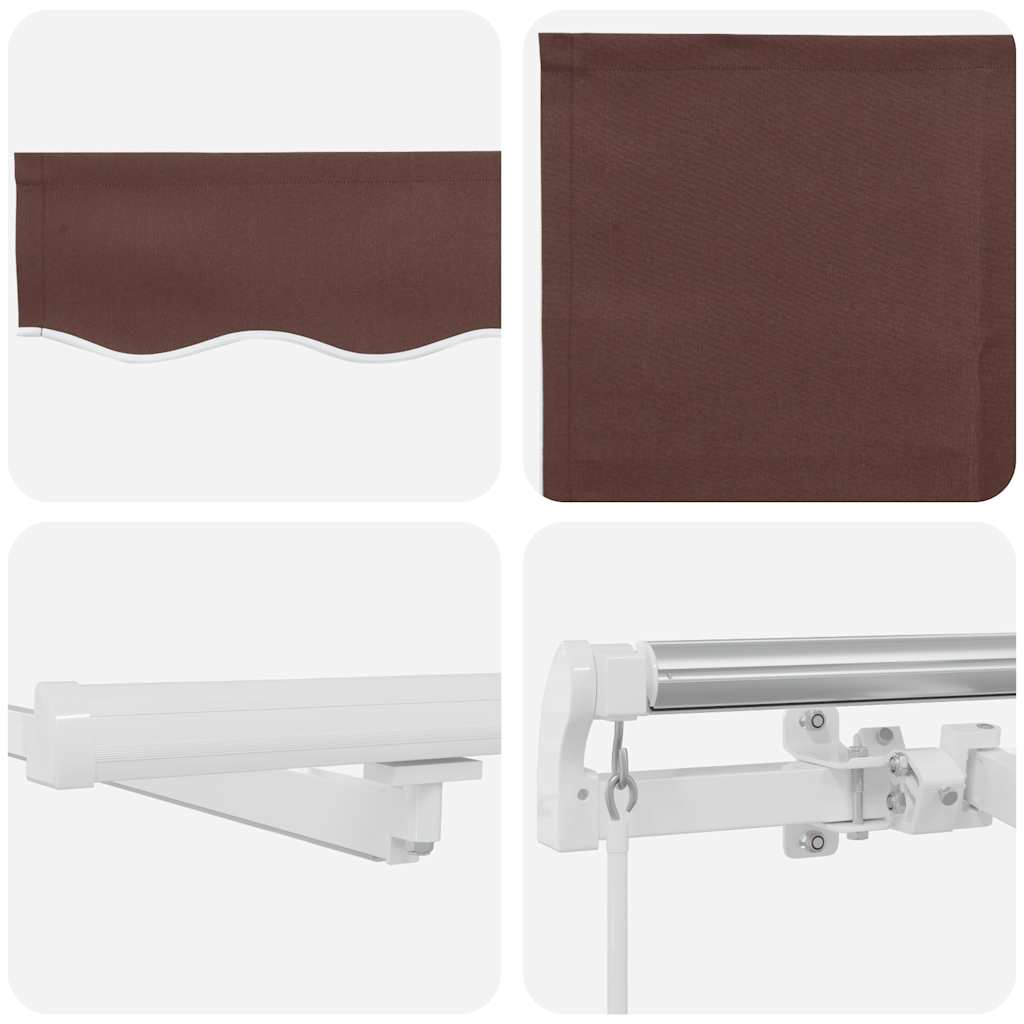 Manual Awning with LED Lighting Brown 400 x 300 cm