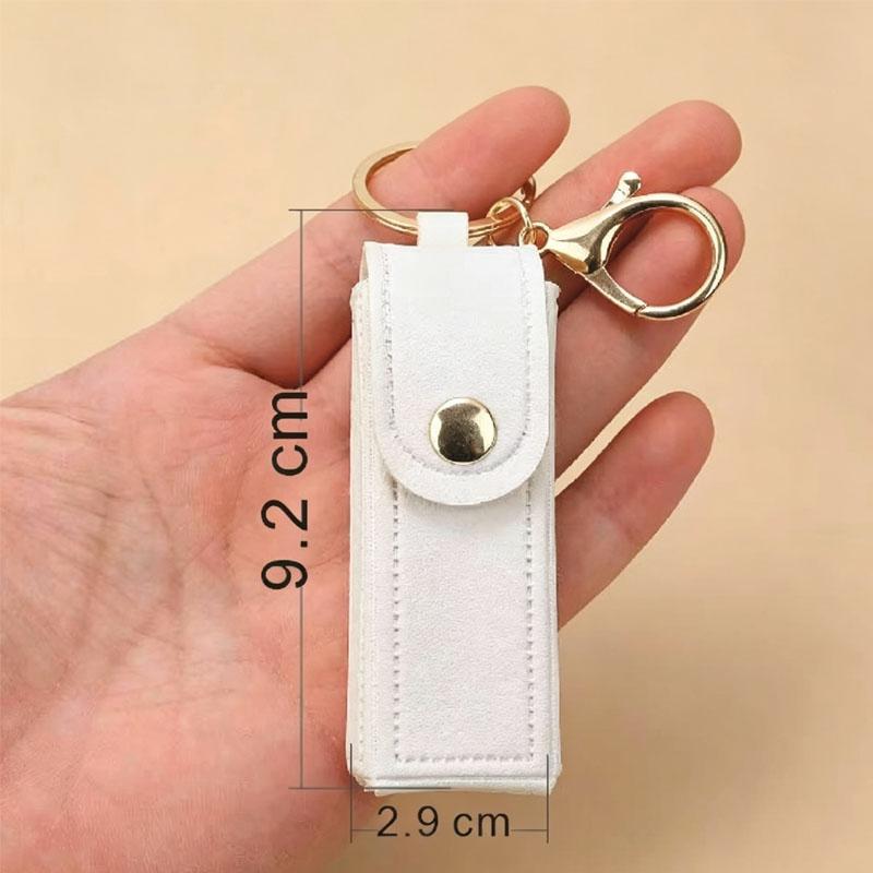1pc PU Leather Potable Lipstick Holder , Lipstick , Lip Balm Organizer Holder Lipstick Travel Storage Case Bag Charm