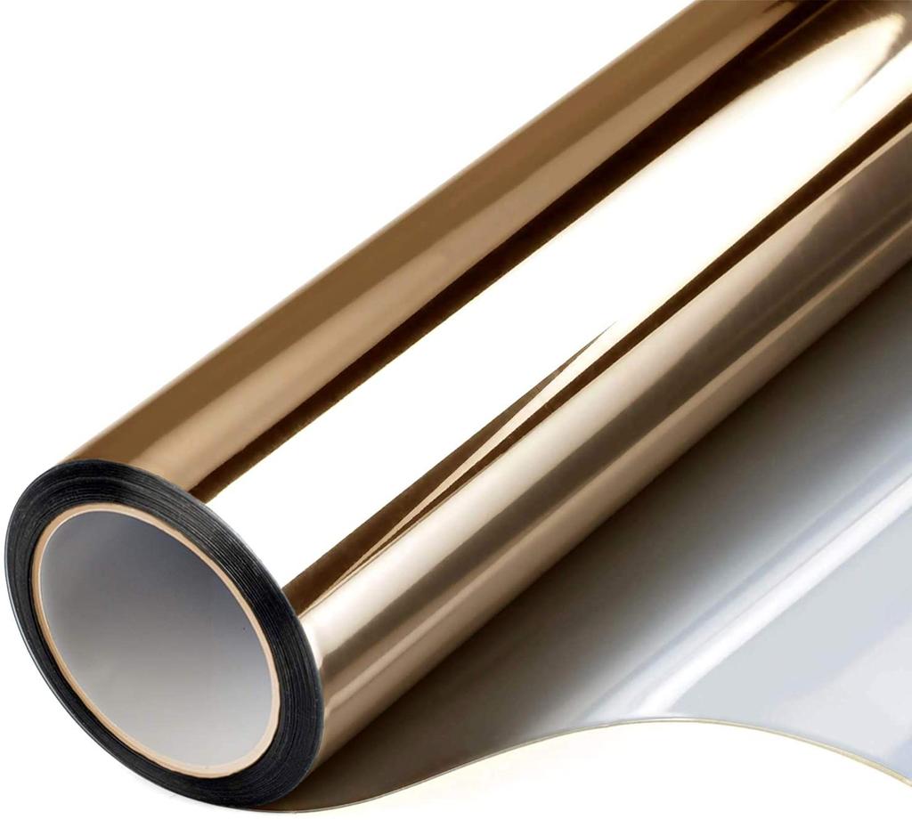 One Way Mirror Window Film Privacy Self-Adhesive Anti UV Heat Control Reflective Window Tint for Home Office Vinyl Silver