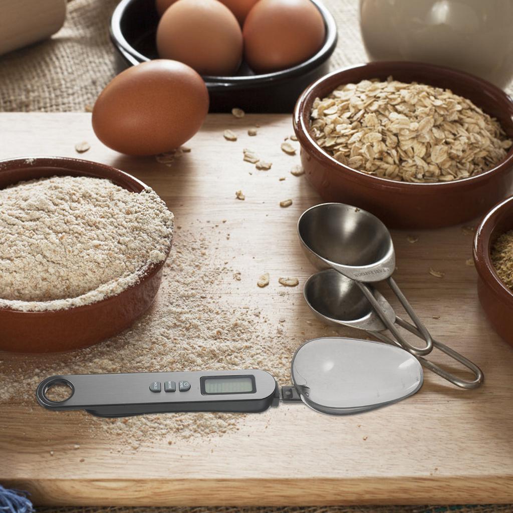 Electronic Measuring Spoon Grey Ergonomic Plastic Handle Digital Kitchen Scale Spoon Portable Electronic Scale For Baking