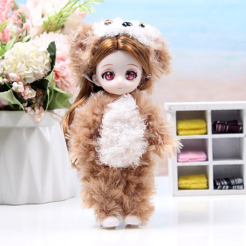 Кукла BJD с подвижными суставами, плюшевая одежда, кукла-девочка 17 см, игрушка для дня рождения, подарки