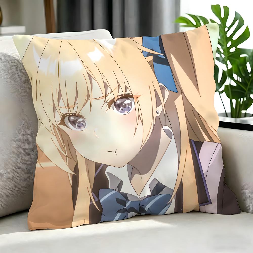 Anime Chitose Is In The Ramune Bottle Cushion Cover Cushion Cover Set 4Pcs 50X50 45X45 40X40 Pillowcase Decorative Sofa Home