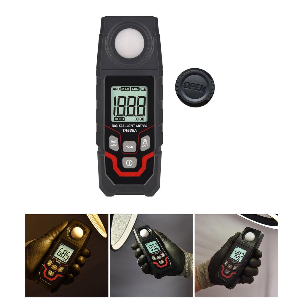 Lightweight Digital Luxmeter for Accurate Light Measurement Data Recording with LCD Display and Multiple Units Selection