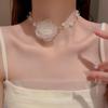 Elegant Flower Pearl Choker Necklace For Women Fashion Sweet Ins Style Necklaces Lady Wedding Fashion Jewelry Accessories Gifts