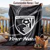Flannel Blanket Bournemouth Football Print Custom Name Text Soft Throw for Sofa Bed