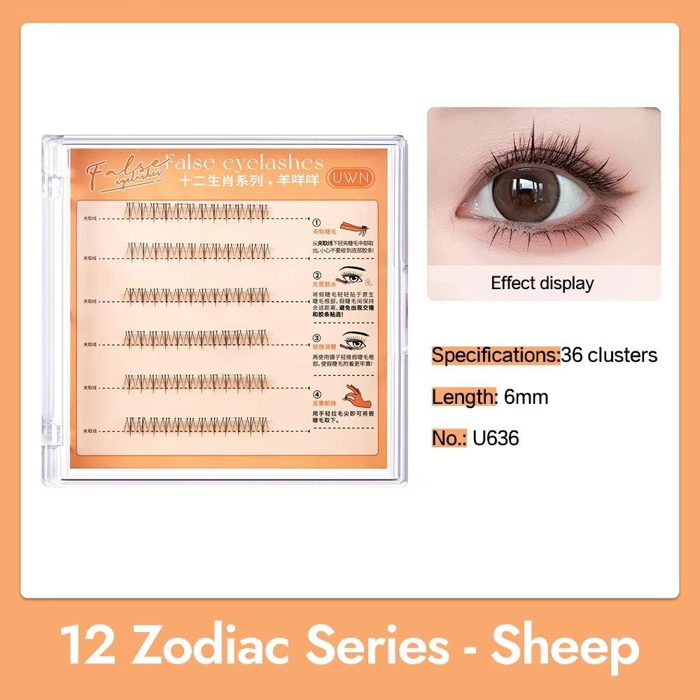 Press On Self Adhesive Cluster Lashes 12 Zodiac Series Individual Eyelash  DIY Eyelash Extension