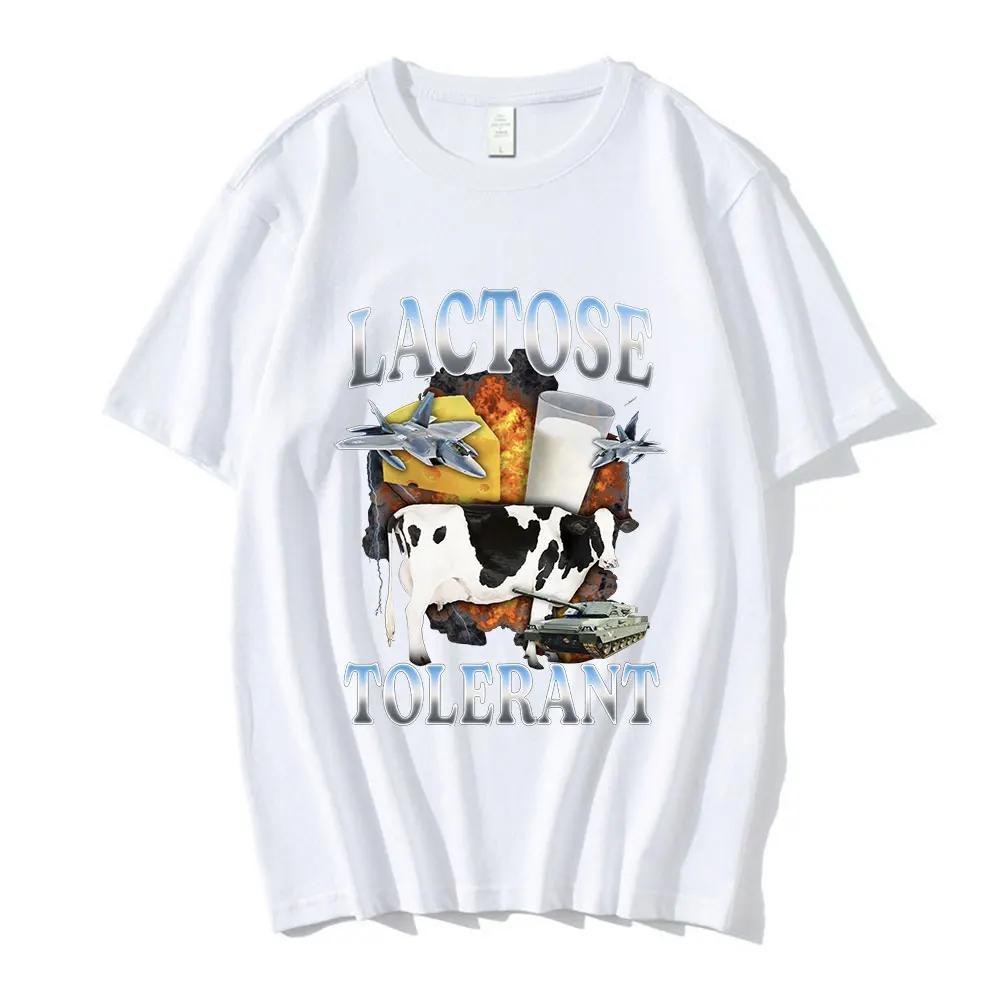 Lactose Tolerant Funny Graphic T-Shirt Men Women Fashion Vintage Short Sleeve T-shirts Cotton Casual T Shirts