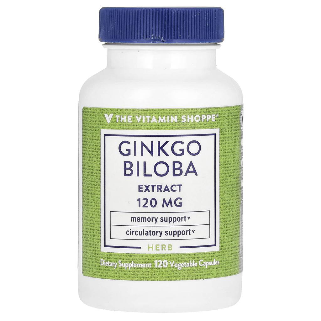 the Vitamin Shoppe Ginkgo Biloba Extract, 120 Mg, 120 Veggie Capsules