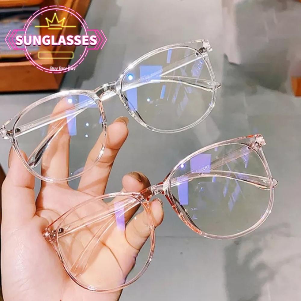 Round Shape Transparent Lens Glasses UV400 Protection Sunglasses Candy Sweet Glasses Transparent Latest Summer Classic Style Mirrored Lens Stylish