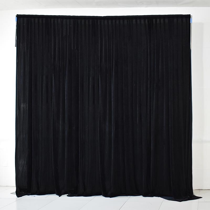 Black, Burgundy & Gold Velvet Wedding Stage Backdrop Drapes with Gauze