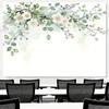 2D Watercolor Eucalyptus and White Flowers Backdrop Party Photo Background Cloth