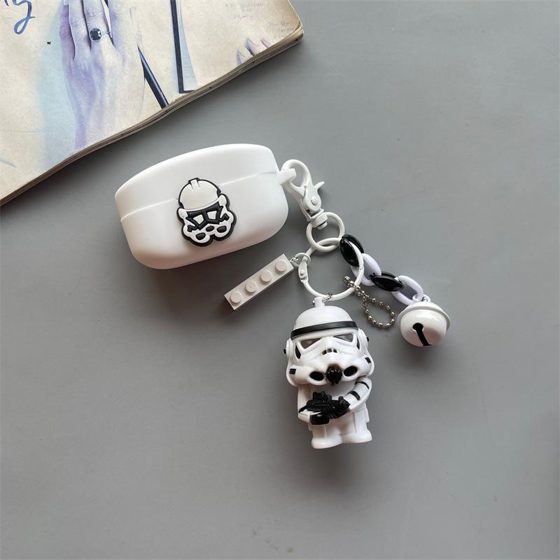 Compatible with SONY WF-1000XM1 wireless Bluetooth earphone protective case with black-and-white cartoon silicone soft shell