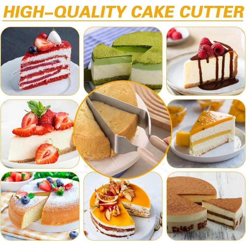 1.0mm Stainless Steel Cake Slicer Cake Cutter Triangle Slicing Server Cake Lifter Layer Separator Transfer Tool ForEven Portions