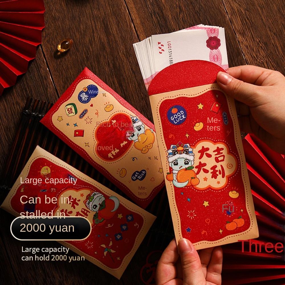 Blessing Chinese Snake Year Red Envelopes Traditional Lucky Money Pockets Party Gifts