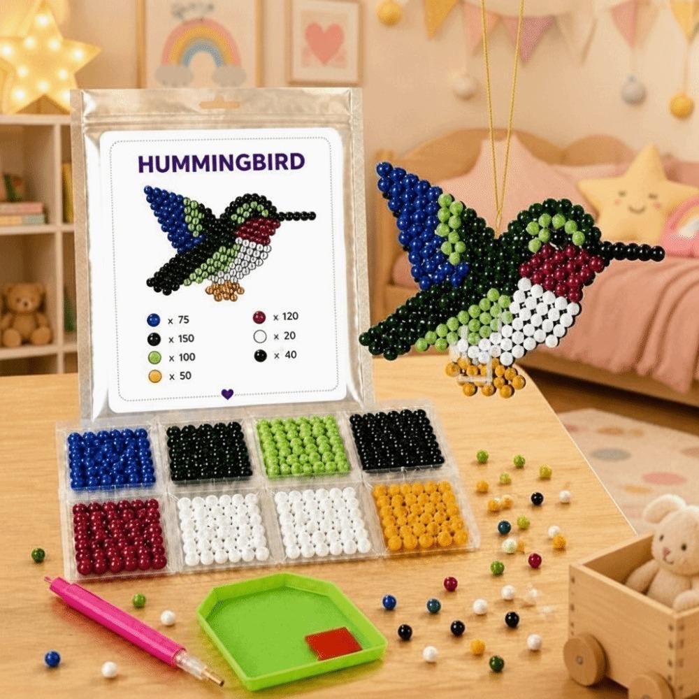 Tiny Beads Paste Beads Kit Animal Shape DIY Bead Craft Kit Animal Pendant Set For Adults & Kids