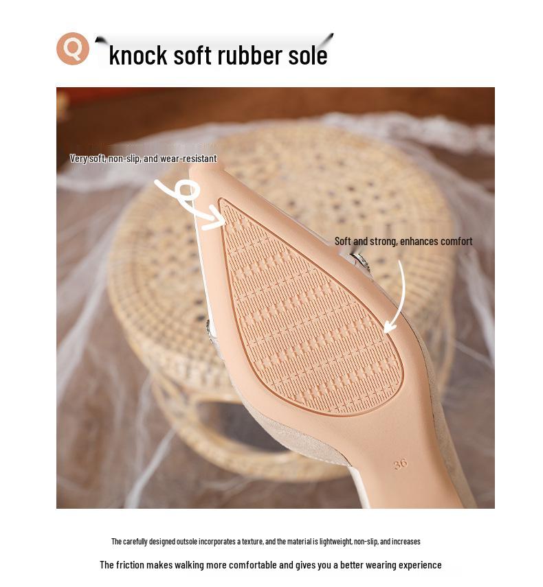 Изысканные атласные туфли-мюли на шпильке: Женские туфли с острым носком, боковыми вырезами, коллекция весна-лето 2025