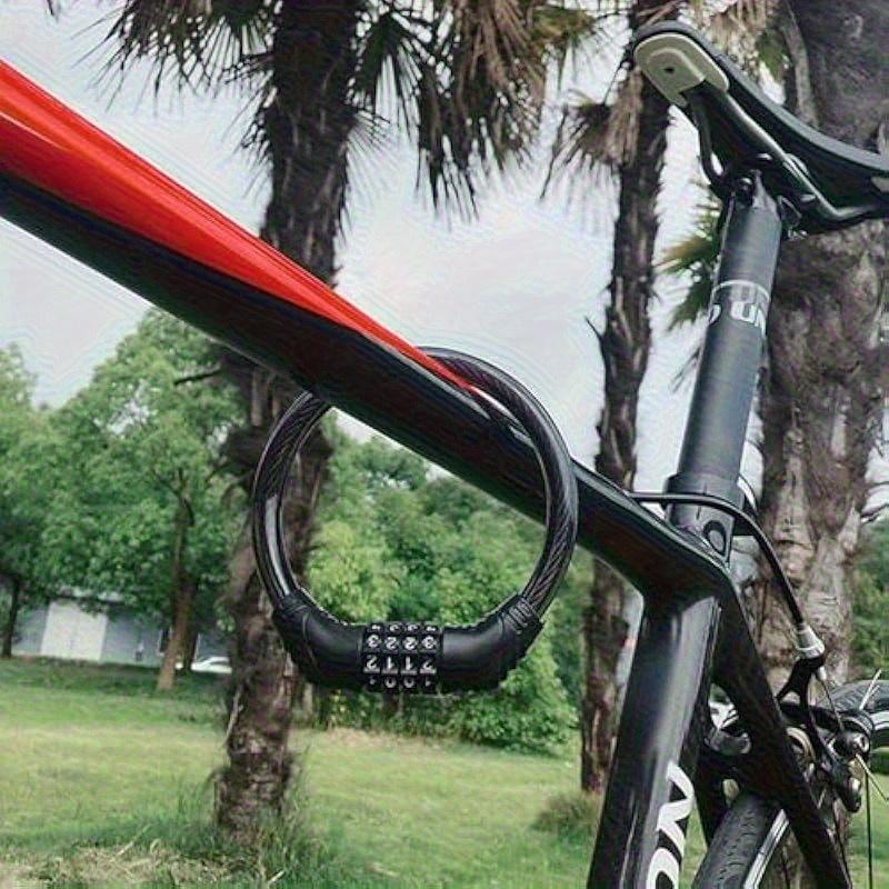 1 шт. Сверхпрочный противоугонный велосипедный цепной трос, портативный кодовый велосипедный замок с 4-значным перенастраиваемым кодом, подходит для велосипедов -16 дюймов