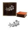 Printtoo Star & Swirls Design Square Wooden Rubber Stamp Scrap-booking Block-2 X 2