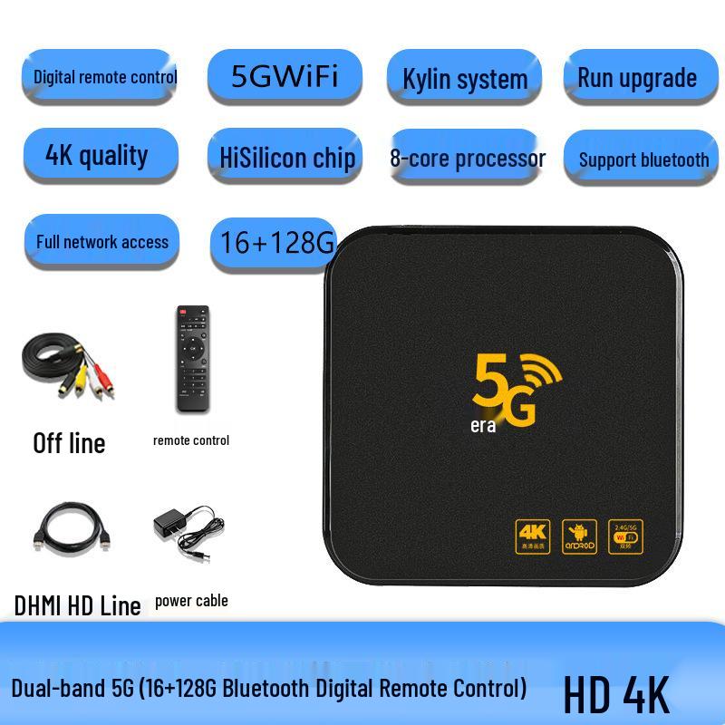 Беспроводная 4K HD 5G приставка для пожилых людей с функцией трансляции экрана 2024